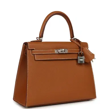 HERMÈS Hermes Kelly Sellier 25 Gold Epsom Palladium Hardware | Thumbnail 2 HERMÈS Hermes Kelly Sellier 25 Gold Epsom Palladium Hardware | Thumbnail 2