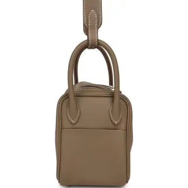 HERMÈS Hermes Mini Lindy II Etoupe Swift Palladium Hardware | Thumbnail 3 HERMÈS Hermes Mini Lindy II Etoupe Swift Palladium Hardware | Thumbnail 3