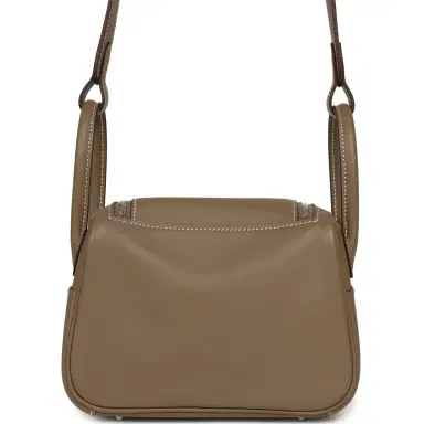 HERMÈS Hermes Mini Lindy II Etoupe Swift Palladium Hardware | Thumbnail 4 HERMÈS Hermes Mini Lindy II Etoupe Swift Palladium Hardware | Thumbnail 4