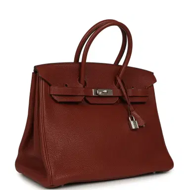 HERMÈS Pre-owned Hermes Birkin 35 Brique Togo Palladium Hardware | Thumbnail 2 HERMÈS Pre-owned Hermes Birkin 35 Brique Togo Palladium Hardware | Thumbnail 2