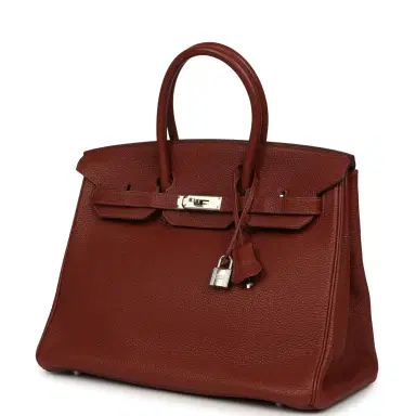 HERMÈS Pre-owned Hermes Birkin 35 Brique Togo Palladium Hardware | Thumbnail 5 HERMÈS Pre-owned Hermes Birkin 35 Brique Togo Palladium Hardware | Thumbnail 5
