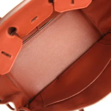 HERMÈS Pre-owned Hermes Birkin 35 Brique Togo Palladium Hardware | Thumbnail 8 HERMÈS Pre-owned Hermes Birkin 35 Brique Togo Palladium Hardware | Thumbnail 8