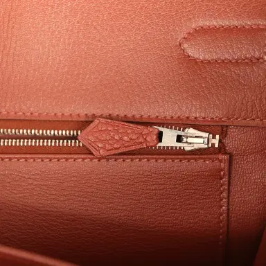 HERMÈS Pre-owned Hermes Birkin 35 Brique Togo Palladium Hardware | Thumbnail 9 HERMÈS Pre-owned Hermes Birkin 35 Brique Togo Palladium Hardware | Thumbnail 9