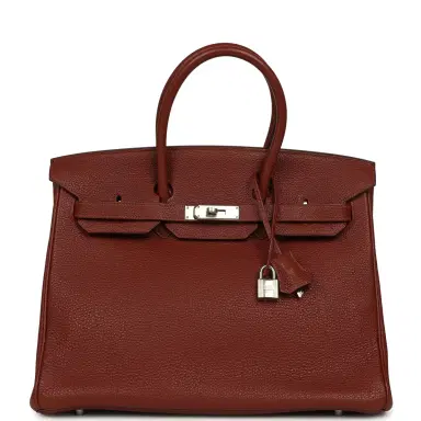 HERMÈS Pre-owned Hermes Birkin 35 Brique Togo Palladium Hardware | Thumbnail 1 HERMÈS Pre-owned Hermes Birkin 35 Brique Togo Palladium Hardware | Thumbnail 1