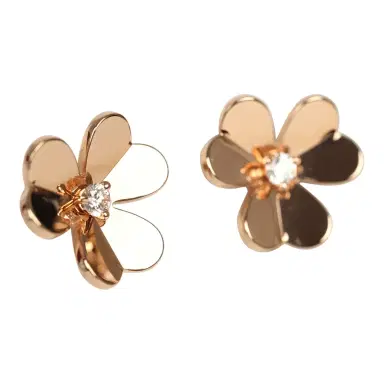Van Cleef & Arpels Van Cleef & Arpels Small Frivole Earrings Diamond 18K Rose Gold Hardware | Thumbnail 2 Van Cleef & Arpels Van Cleef & Arpels Small Frivole Earrings Diamond 18K Rose Gold Hardware | Thumbnail 2