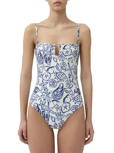 SIMKHAI Women's Ottilie Printed One-Piece Swimsuit - Blueberry Multi | Thumbnail 3 SIMKHAI Women's Ottilie Printed One-Piece Swimsuit - Blueberry Multi | Thumbnail 3