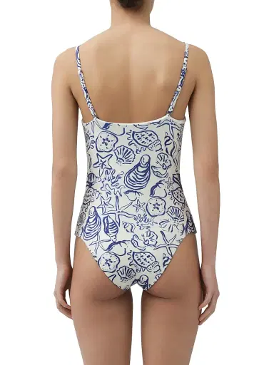 SIMKHAI Women's Ottilie Printed One-Piece Swimsuit - Blueberry Multi | Thumbnail 4 SIMKHAI Women's Ottilie Printed One-Piece Swimsuit - Blueberry Multi | Thumbnail 4