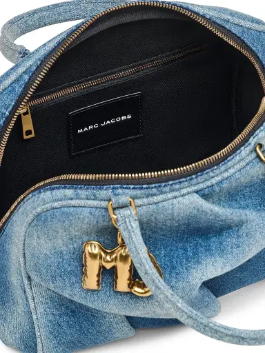 Marc Jacobs Women's The Denim Wave Logo-Charm Top Handle Bag - Medium Wash Indigo | Thumbnail 6 Marc Jacobs Women's The Denim Wave Logo-Charm Top Handle Bag - Medium Wash Indigo | Thumbnail 6