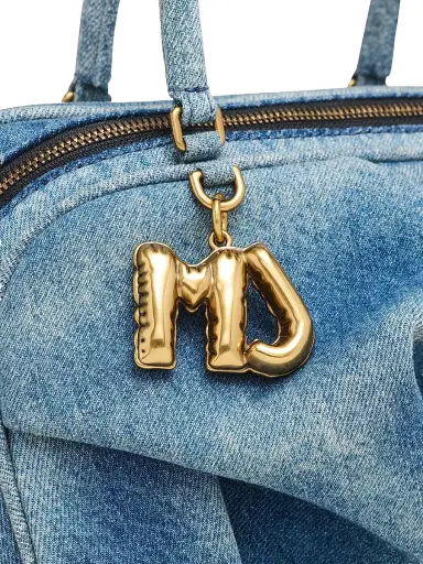 Marc Jacobs Women's The Denim Wave Logo-Charm Top Handle Bag - Medium Wash Indigo | Thumbnail 7 Marc Jacobs Women's The Denim Wave Logo-Charm Top Handle Bag - Medium Wash Indigo | Thumbnail 7