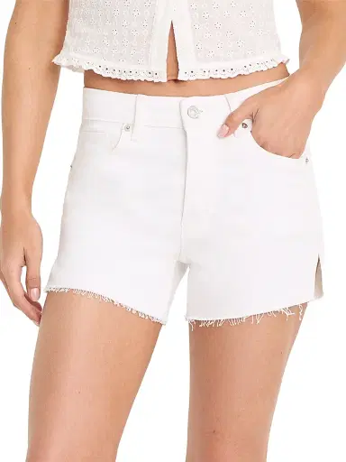GOOD AMERICAN Women's Vintage Stretch-Cotton Shorts - White | Thumbnail 2 GOOD AMERICAN Women's Vintage Stretch-Cotton Shorts - White | Thumbnail 2