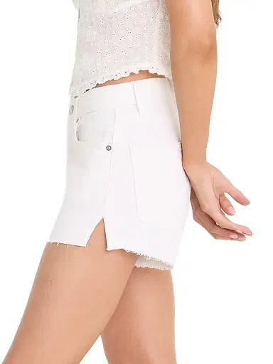 GOOD AMERICAN Women's Vintage Stretch-Cotton Shorts - White | Thumbnail 3 GOOD AMERICAN Women's Vintage Stretch-Cotton Shorts - White | Thumbnail 3