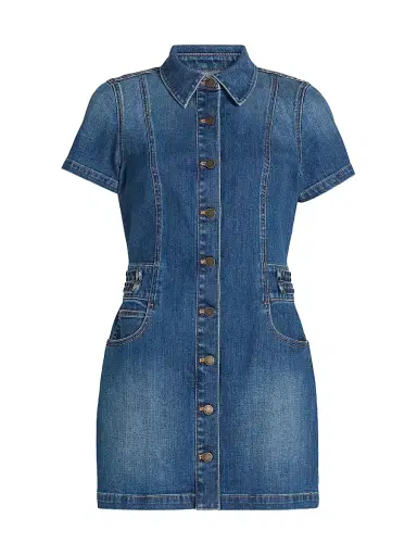 Ramy Brook Women's Liv Denim Minidress - Medium Wash | Thumbnail 1 Ramy Brook Women's Liv Denim Minidress - Medium Wash | Thumbnail 1