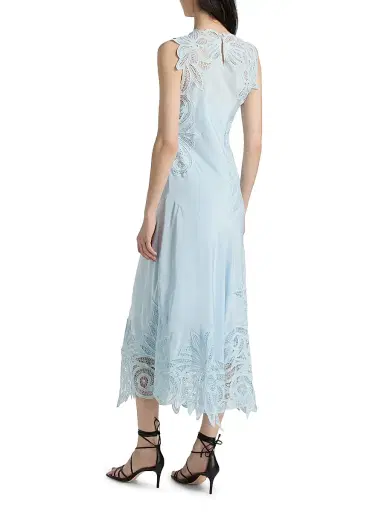 Ulla Johnson Women's Idra Silk Lace Midi-Dress - Adriatic | Thumbnail 5 Ulla Johnson Women's Idra Silk Lace Midi-Dress - Adriatic | Thumbnail 5