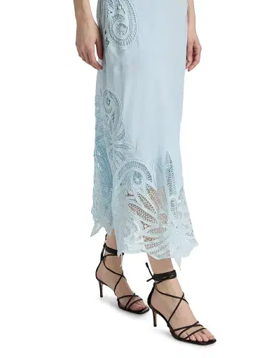 Ulla Johnson Women's Idra Silk Lace Midi-Dress - Adriatic | Thumbnail 6 Ulla Johnson Women's Idra Silk Lace Midi-Dress - Adriatic | Thumbnail 6