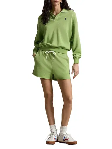 Polo Ralph Lauren Women's Cotton-Blend Fleece Polo Shirt - Parakeet Green | Thumbnail 2 Polo Ralph Lauren Women's Cotton-Blend Fleece Polo Shirt - Parakeet Green | Thumbnail 2