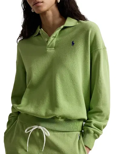 Polo Ralph Lauren Women's Cotton-Blend Fleece Polo Shirt - Parakeet Green | Thumbnail 3 Polo Ralph Lauren Women's Cotton-Blend Fleece Polo Shirt - Parakeet Green | Thumbnail 3