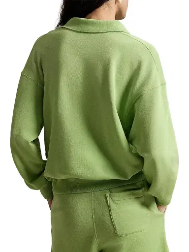 Polo Ralph Lauren Women's Cotton-Blend Fleece Polo Shirt - Parakeet Green | Thumbnail 4 Polo Ralph Lauren Women's Cotton-Blend Fleece Polo Shirt - Parakeet Green | Thumbnail 4