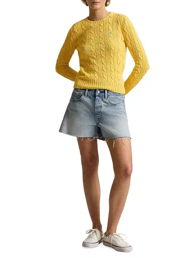Polo Ralph Lauren Women's Cable-Knit Cotton Sweater - Beach Yellow | Thumbnail 2 Polo Ralph Lauren Women's Cable-Knit Cotton Sweater - Beach Yellow | Thumbnail 2