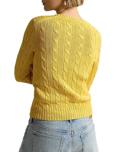 Polo Ralph Lauren Women's Cable-Knit Cotton Sweater - Beach Yellow | Thumbnail 4 Polo Ralph Lauren Women's Cable-Knit Cotton Sweater - Beach Yellow | Thumbnail 4