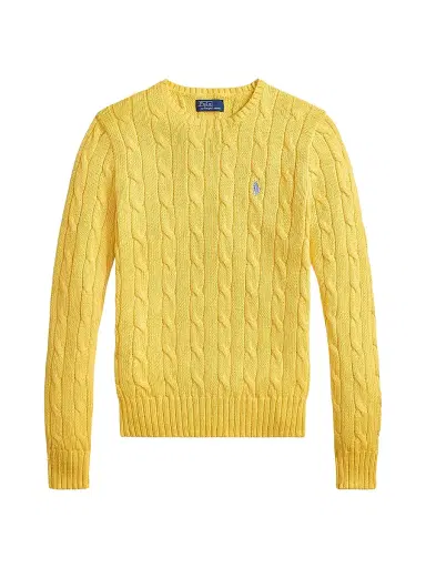 Polo Ralph Lauren Women's Cable-Knit Cotton Sweater - Beach Yellow | Thumbnail 1 Polo Ralph Lauren Women's Cable-Knit Cotton Sweater - Beach Yellow | Thumbnail 1