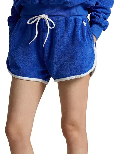 Polo Ralph Lauren Women's Cotton-Blend Terry Drawstring Shorts - Gala Blue | Thumbnail 3 Polo Ralph Lauren Women's Cotton-Blend Terry Drawstring Shorts - Gala Blue | Thumbnail 3