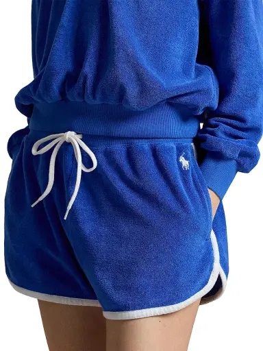 Polo Ralph Lauren Women's Cotton-Blend Terry Drawstring Shorts - Gala Blue | Thumbnail 5 Polo Ralph Lauren Women's Cotton-Blend Terry Drawstring Shorts - Gala Blue | Thumbnail 5