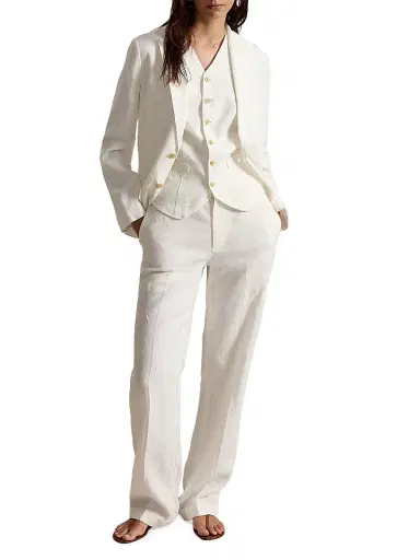 Polo Ralph Lauren Women's Notch-Lapel Linen Blazer - Nevis | Thumbnail 2 Polo Ralph Lauren Women's Notch-Lapel Linen Blazer - Nevis | Thumbnail 2