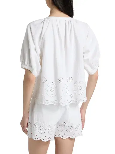 FRAME Women's The Eyelet Resort Shirt - White | Thumbnail 5 FRAME Women's The Eyelet Resort Shirt - White | Thumbnail 5