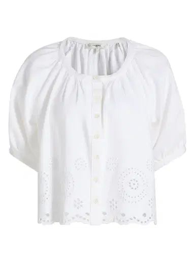 FRAME Women's The Eyelet Resort Shirt - White | Thumbnail 1 FRAME Women's The Eyelet Resort Shirt - White | Thumbnail 1