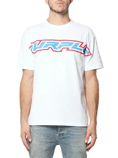 Purple Brand Men's Logo Textured Jersey Crewneck T-Shirt - White | Thumbnail 1 Purple Brand Men's Logo Textured Jersey Crewneck T-Shirt - White | Thumbnail 1