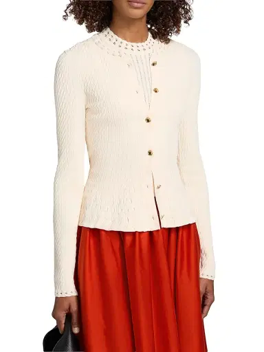 Jason Wu Collection Women's Cable-Knit Peplum Cardigan | Thumbnail 4 Jason Wu Collection Women's Cable-Knit Peplum Cardigan | Thumbnail 4