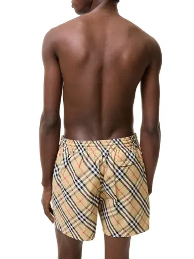 Burberry Men's Check Woven Swim Shorts - Sand Ip Check | Thumbnail 3 Burberry Men's Check Woven Swim Shorts - Sand Ip Check | Thumbnail 3