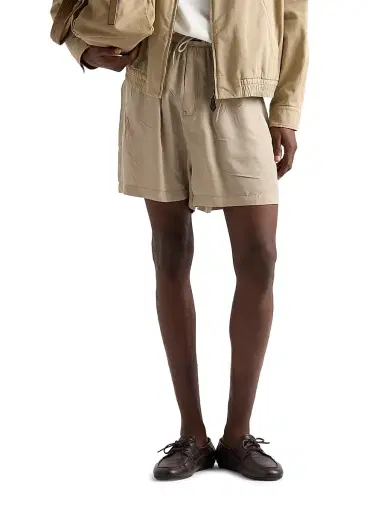 Prada Men's Silk Bermuda Shorts - Beige Khaki | Thumbnail 2 Prada Men's Silk Bermuda Shorts - Beige Khaki | Thumbnail 2