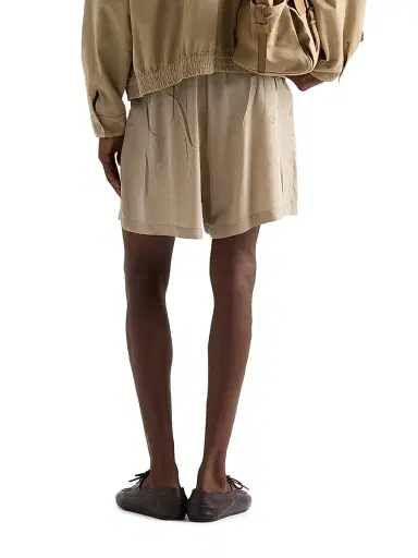 Prada Men's Silk Bermuda Shorts - Beige Khaki | Thumbnail 3 Prada Men's Silk Bermuda Shorts - Beige Khaki | Thumbnail 3