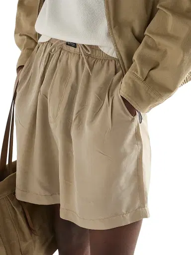 Prada Men's Silk Bermuda Shorts - Beige Khaki | Thumbnail 5 Prada Men's Silk Bermuda Shorts - Beige Khaki | Thumbnail 5