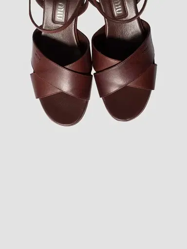 Miu Miu Women's Leather Platform Sandals | Thumbnail 3 Miu Miu Women's Leather Platform Sandals | Thumbnail 3