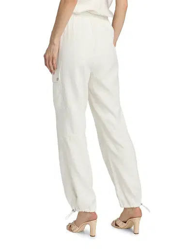 Cinq à Sept Women's Crislin Linen-Cotton Drawstring Cargo Pants - Ivory - Size XL | Thumbnail 5 Cinq à Sept Women's Crislin Linen-Cotton Drawstring Cargo Pants - Ivory - Size XL | Thumbnail 5