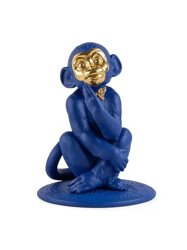 Lladro Boldblue Little Monkey Porcelain Sculpture | Thumbnail 1 Lladro Boldblue Little Monkey Porcelain Sculpture | Thumbnail 1