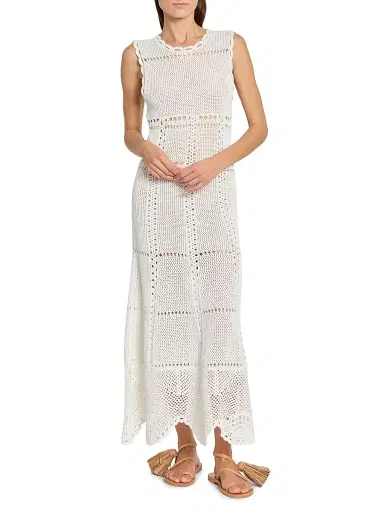 Erdem Women's Cotton Crochet Maxi Dress - Ivory - Size XL | Thumbnail 2 Erdem Women's Cotton Crochet Maxi Dress - Ivory - Size XL | Thumbnail 2