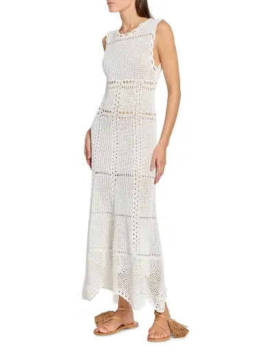 Erdem Women's Cotton Crochet Maxi Dress - Ivory - Size XL | Thumbnail 4 Erdem Women's Cotton Crochet Maxi Dress - Ivory - Size XL | Thumbnail 4