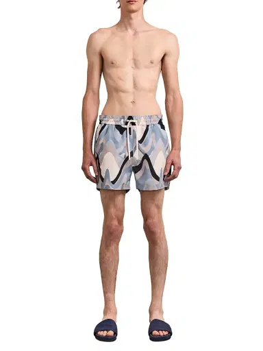 Frescobol Carioca Men's Rio Printed Swim Shorts - Coastal Blue | Thumbnail 2 Frescobol Carioca Men's Rio Printed Swim Shorts - Coastal Blue | Thumbnail 2