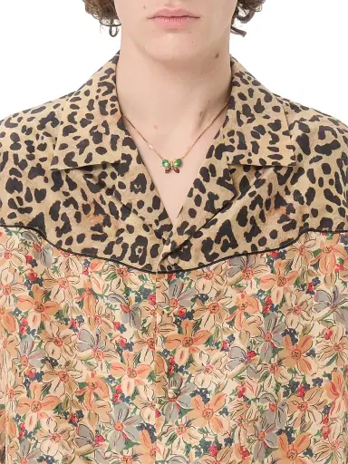 Valentino Garavani Men's Bowling Shirt in Silk Poplin and Papier Floral Prints | Thumbnail 6 Valentino Garavani Men's Bowling Shirt in Silk Poplin and Papier Floral Prints | Thumbnail 6