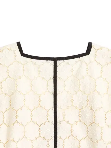 Valentino Garavani Women's Midi Dress in Fleurs Cotton - Latte Black - Size 8 | Thumbnail 6 Valentino Garavani Women's Midi Dress in Fleurs Cotton - Latte Black - Size 8 | Thumbnail 6