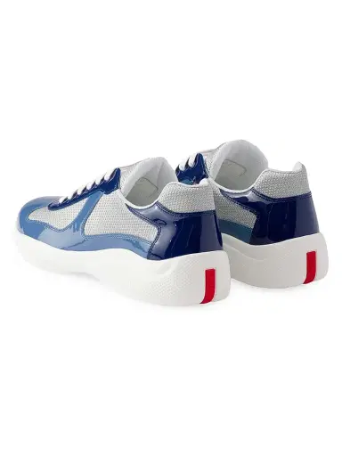 Prada Men's Patent Leather and Technical Fabric America's Cup Sneakers - Blue | Thumbnail 3 Prada Men's Patent Leather and Technical Fabric America's Cup Sneakers - Blue | Thumbnail 3
