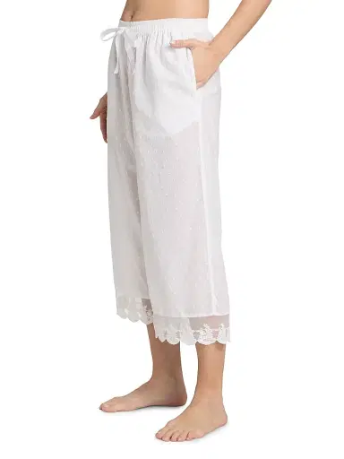 Papinelle Women's Swiss Dot Cami Crop Pajamas - White | Thumbnail 4 Papinelle Women's Swiss Dot Cami Crop Pajamas - White | Thumbnail 4
