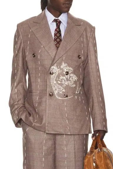 KidSuper Face Embroidered Suit Jacket | Thumbnail 1 KidSuper Face Embroidered Suit Jacket | Thumbnail 1
