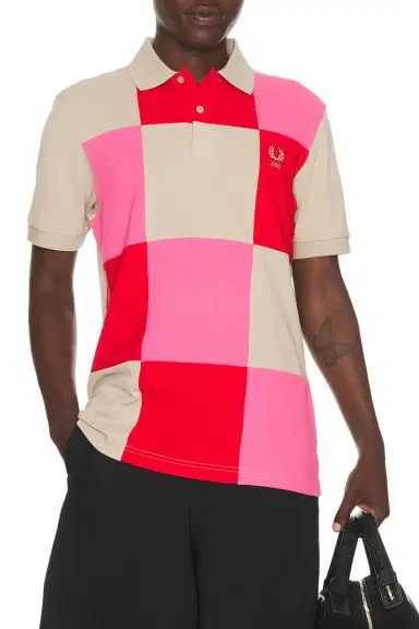 Comme des Garçons SHIRT x Fred Perry Square Patchwork Polo | Thumbnail 1 Comme des Garçons SHIRT x Fred Perry Square Patchwork Polo | Thumbnail 1