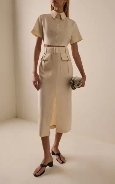 Matthew Bruch Linen Midi Cargo Skirt | Thumbnail 2 Matthew Bruch Linen Midi Cargo Skirt | Thumbnail 2