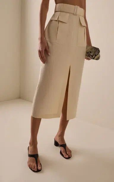 Matthew Bruch Linen Midi Cargo Skirt | Thumbnail 3 Matthew Bruch Linen Midi Cargo Skirt | Thumbnail 3