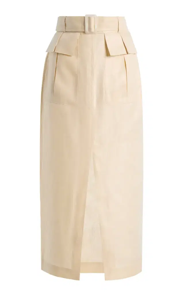 Matthew Bruch Linen Midi Cargo Skirt